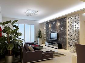 现代现代风格客厅吊顶电视背景墙装修效果展示