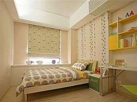 现代简约儿童房窗帘背景墙设计方案