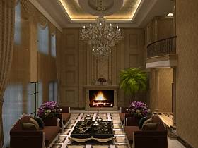 古典古典风格客厅别墅设计案例