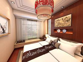 中式中式风格卧室吊顶装修案例
