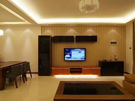 现代客厅吊顶电视背景墙设计方案