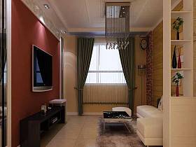 现代客厅吊顶窗帘电视柜电视背景墙设计图