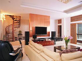 中式客厅电视背景墙设计案例