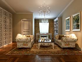 中式现代客厅沙发茶几图片