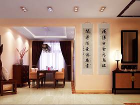中式餐厅吊顶窗帘案例展示