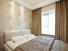 现代卧室窗帘装修案例