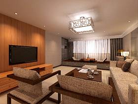 中式客厅电视背景墙设计方案