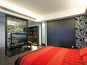 现代现代风格卧室电视墙设计案例
