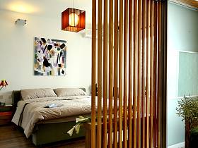 现代简约新中式卧室隔断设计案例展示