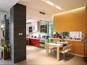 现代简约创意餐厅厨房装修效果展示