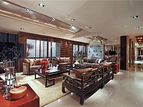 中式美式混搭客厅设计案例展示