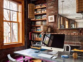 清新自然复古法式乡村风格办公室桌子木质地板装修案例